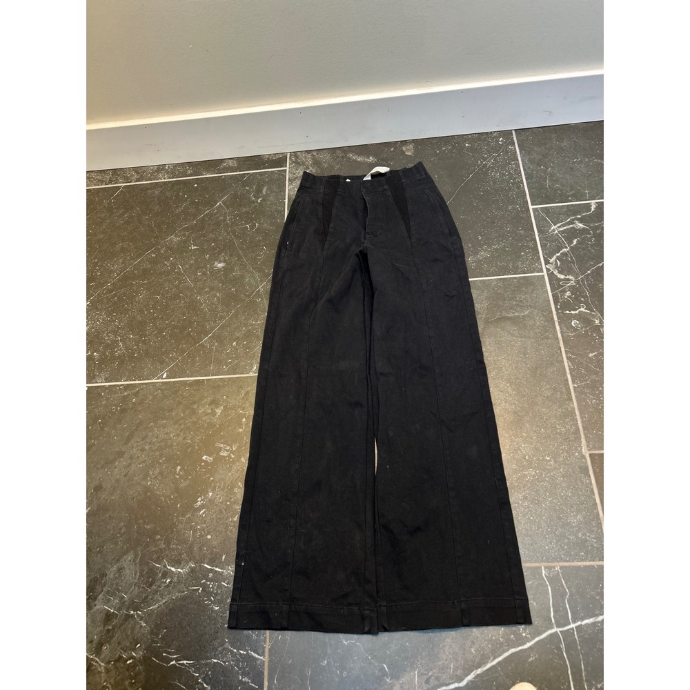 Alo Yoga Mens High-Waist High-Line Trouser Black Wide Leg Pants Size Small